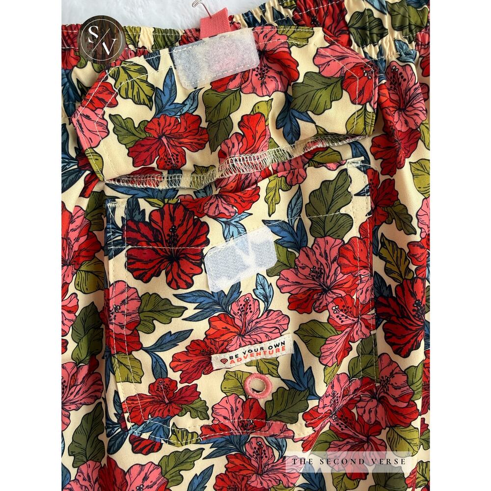 Sunset X Vine Mens Board Short Sleeve Buttondown & Shorts Set Floral Swim Beach - Picture 9 of 15
